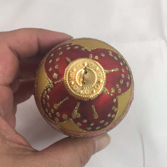 Vintage GKI/Bethlehem Glass Egg shaped embellished Christmas Ornament - Picture 6 of 8